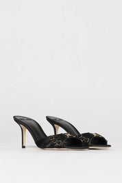 Elisabetta Franchi Mules In Pelle con Cinturini SA76L62E2 NERO