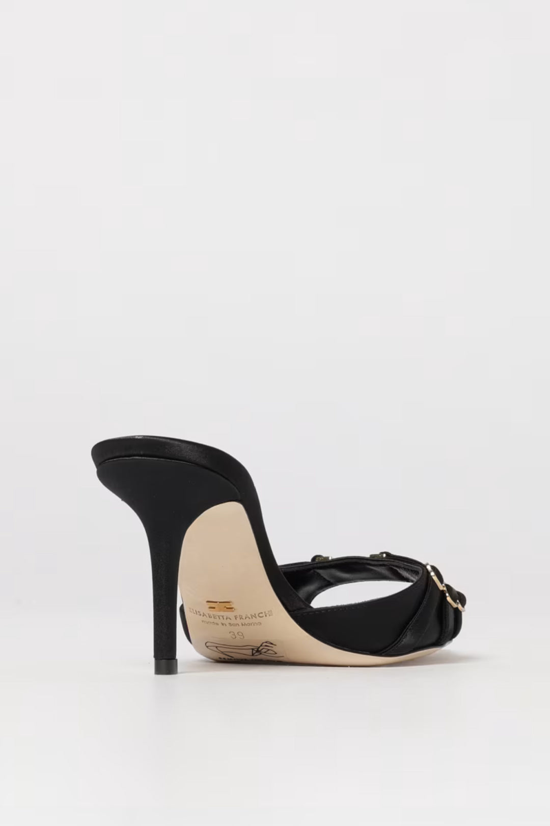 Elisabetta Franchi Mules In Pelle con Cinturini SA76L62E2 NERO