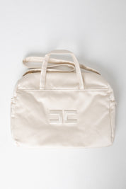 Elisabetta Franchi Bambina Mum Bag In Duchesse con Ricamo Logo ENBO0270RA016 MILK