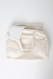 Elisabetta Franchi Bambina Mum Bag In Duchesse con Ricamo Logo ENBO0270RA016 MILK
