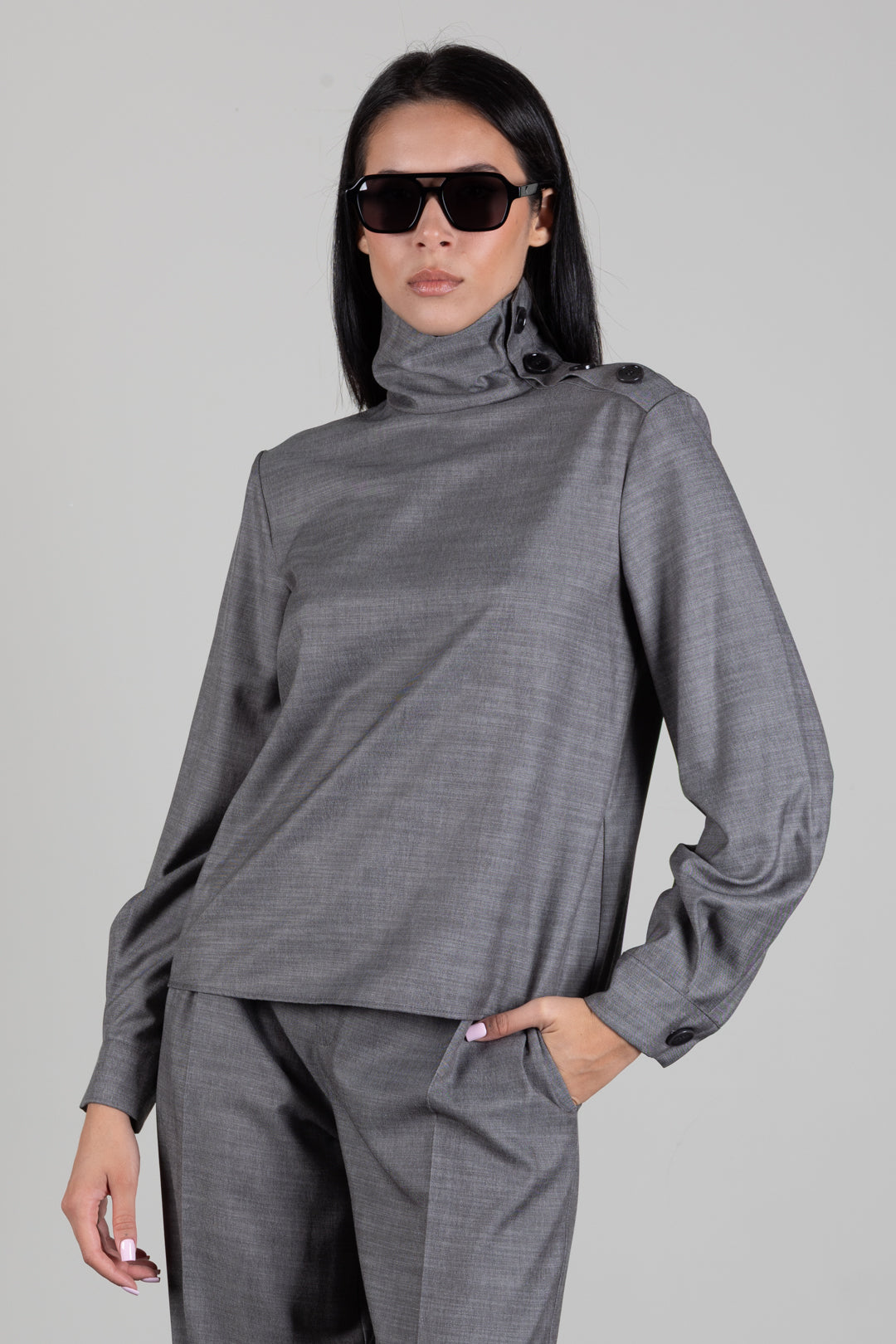 Patrizia Pepe Occhiali Da Sole Aviator con Dettaglio Fly 8V0001 V051 EYEWEAR BLACK
