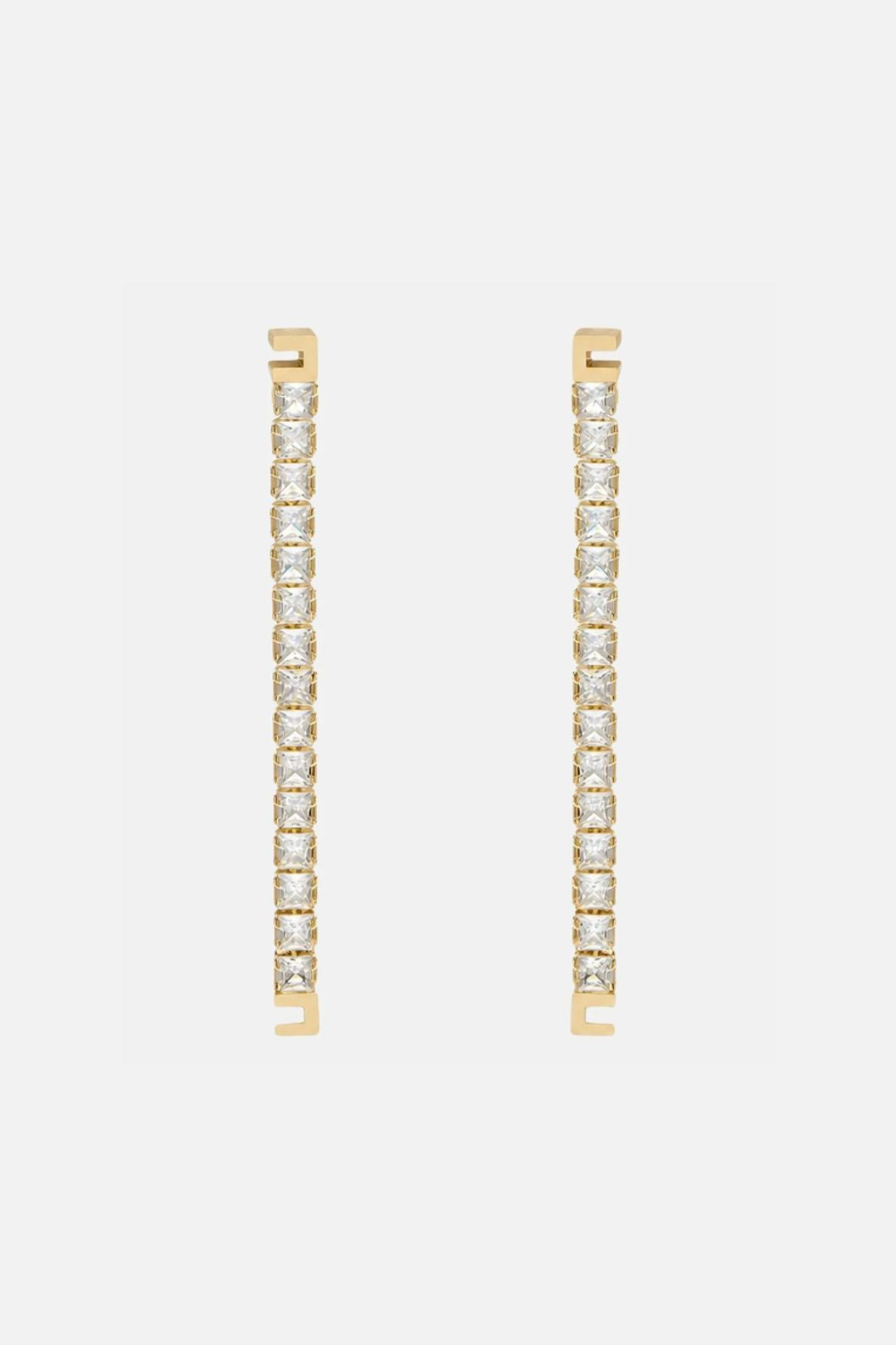 Elisabetta Franchi Orecchini con Filo Di Strass e Logo OR36A66E2 ORO GIALLO