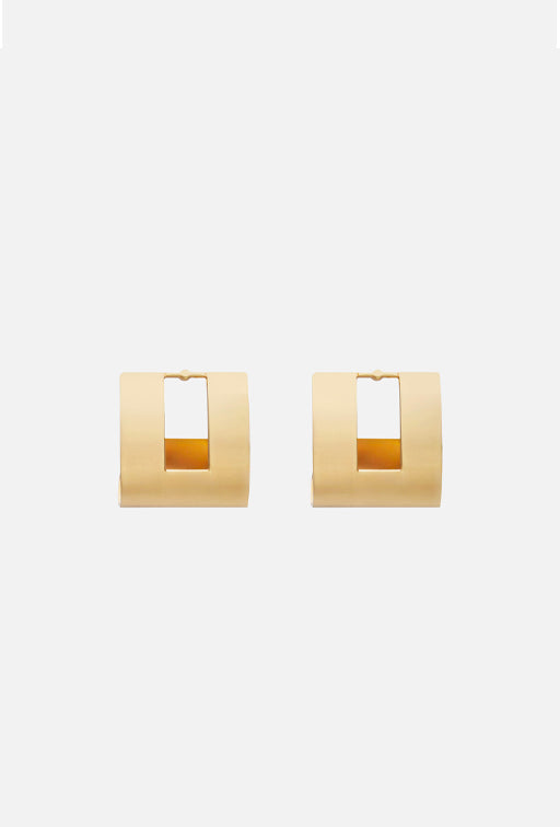Elisabetta Franchi Orecchini Curvi con Logo OR45B66E2 ORO GIALLO