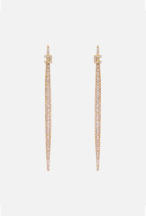 Elisabetta Franchi Orecchini Lunghi con Strass OR25A66E2 ORO GIALLO