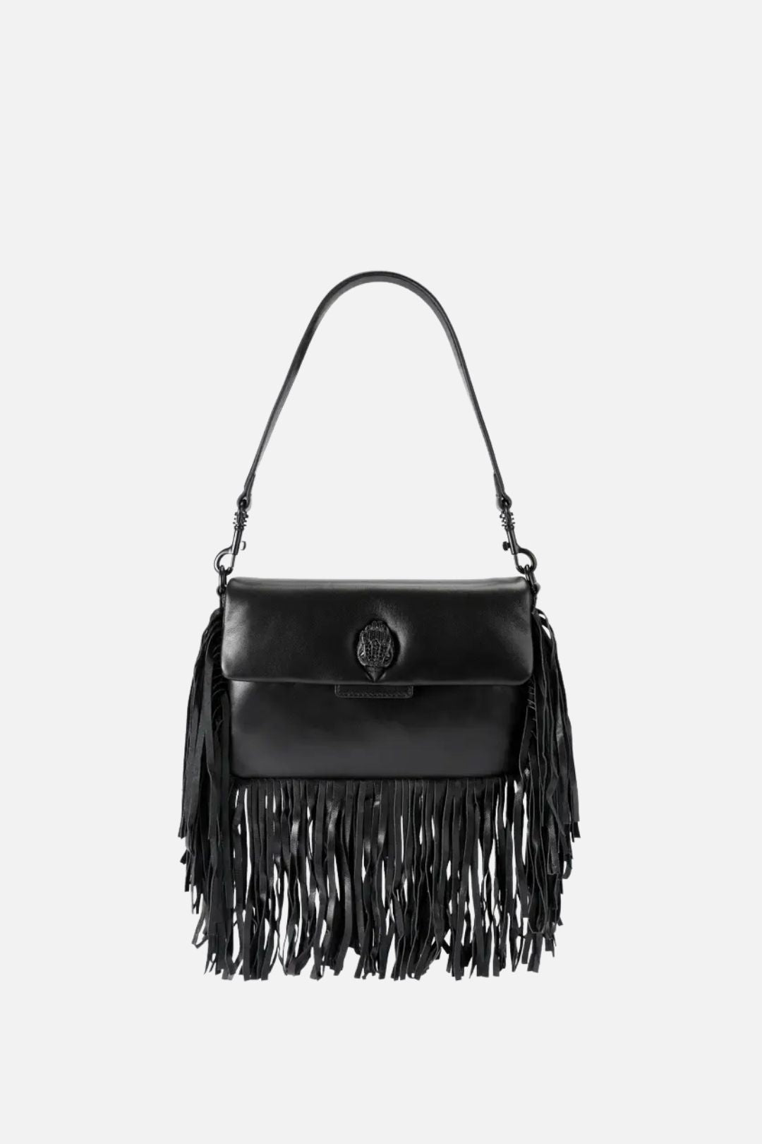 Kurt Geiger Oxford Fringe Drench Shoulder Bag In Pelle con Frange 5846300109 BLACK