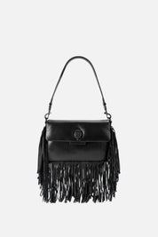 Kurt Geiger Oxford Fringe Drench Shoulder Bag In Pelle con Frange 5846300109 BLACK