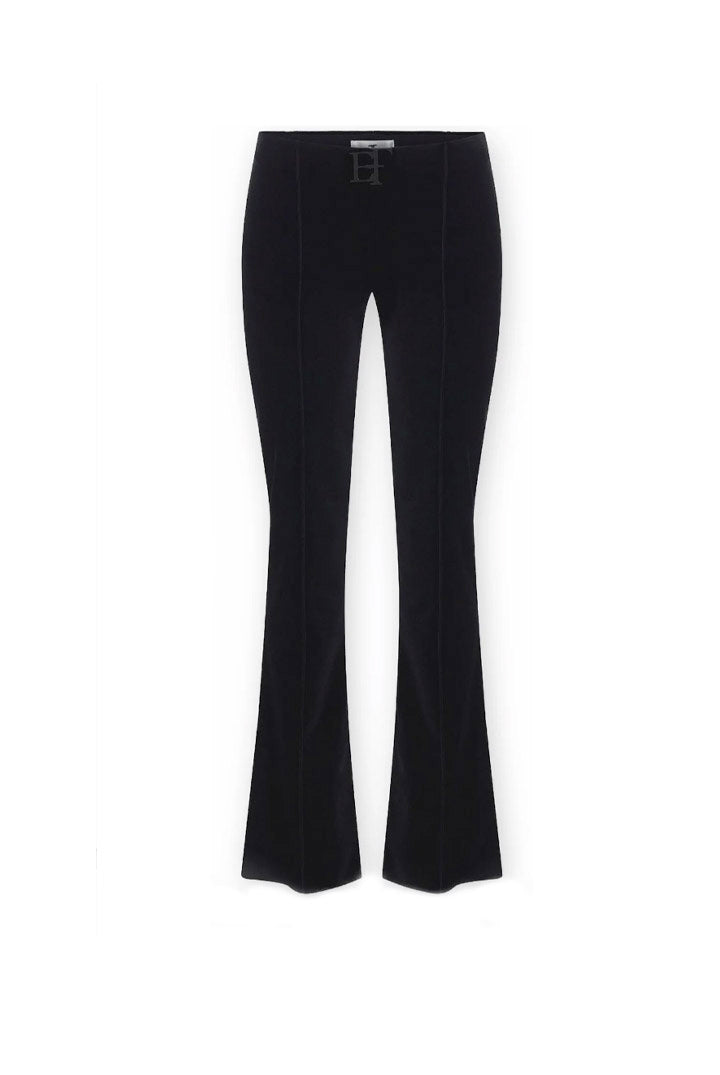 Elisabetta Franchi Pantalon Flarei In Velluto Di Cotone PA22467E2 NERO
