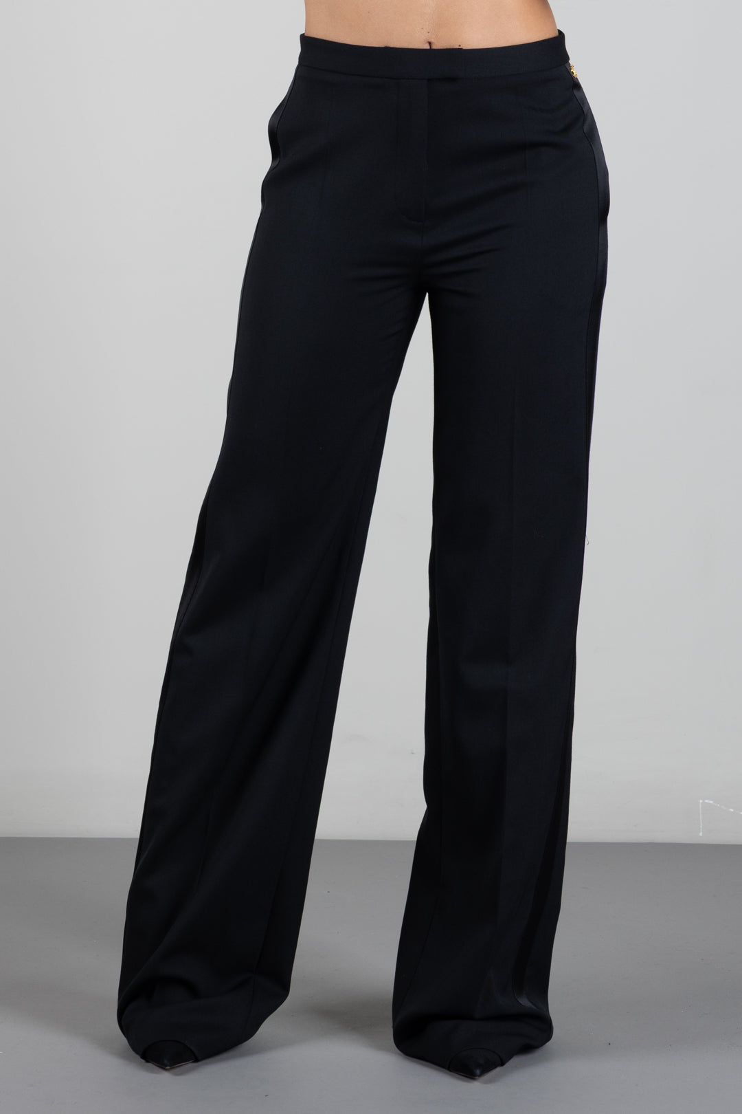 Elisabetta Franchi Pantalon Sartoriali i In Gabardina PA22868E2 NERO