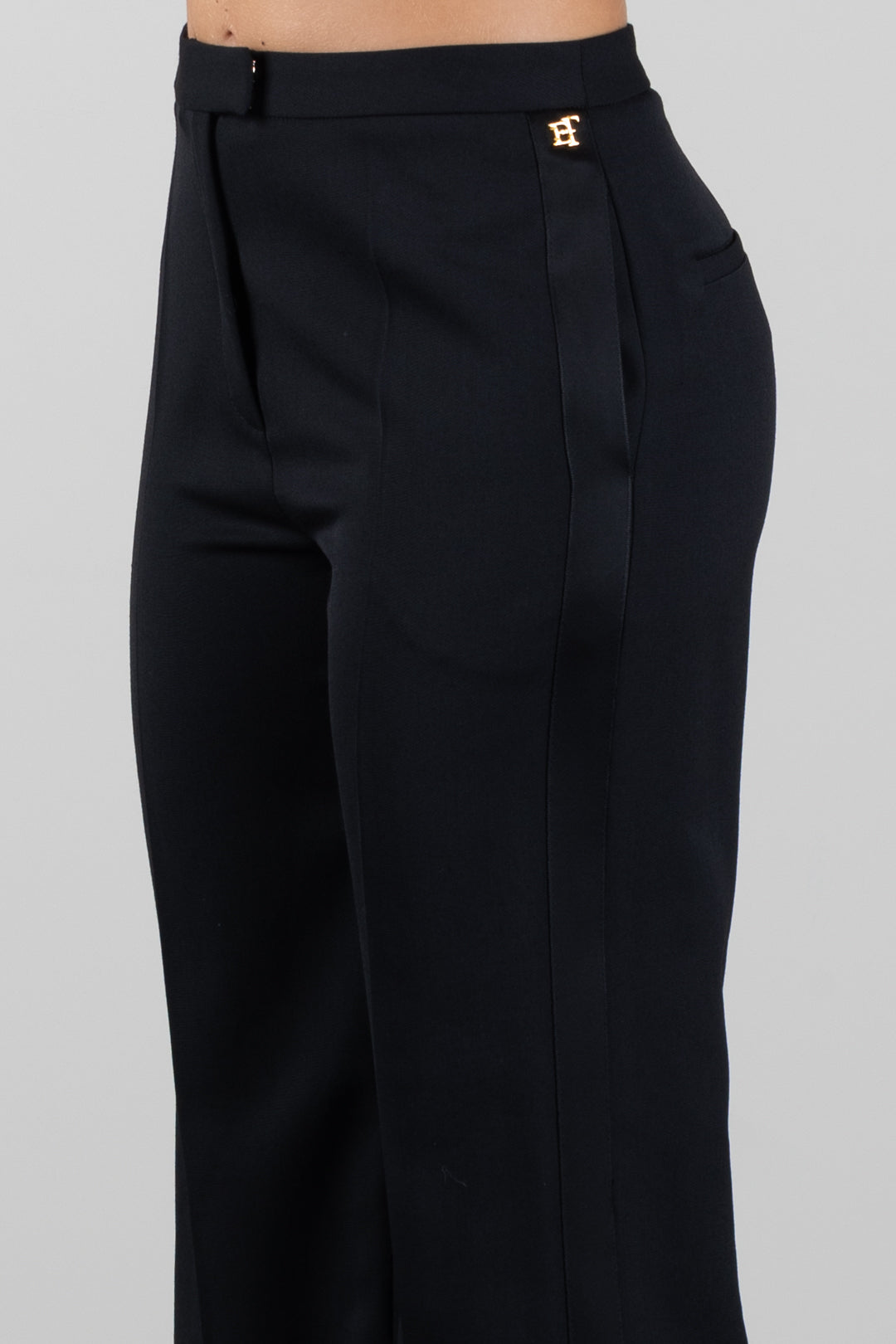 Elisabetta Franchi Pantalon Sartoriali i In Gabardina PA22868E2 NERO