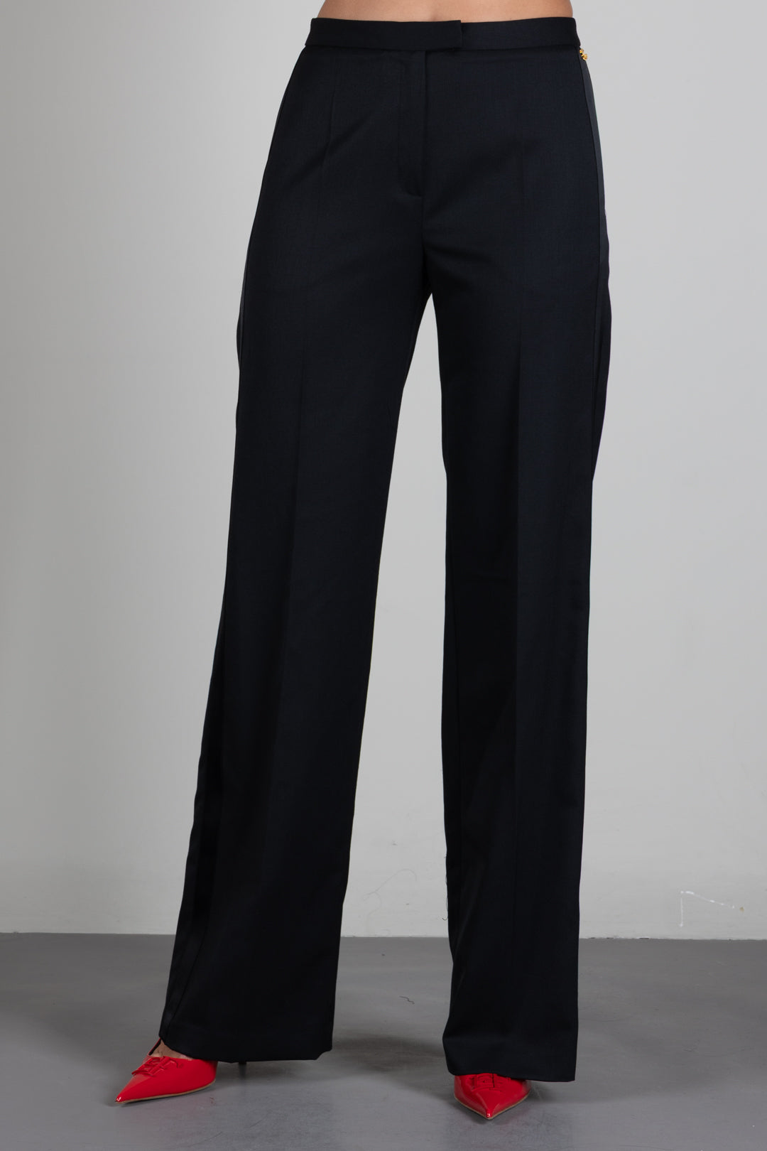 Elisabetta Franchi Pantalon Sartoriali i In Gabardina PA22868E2 NERO