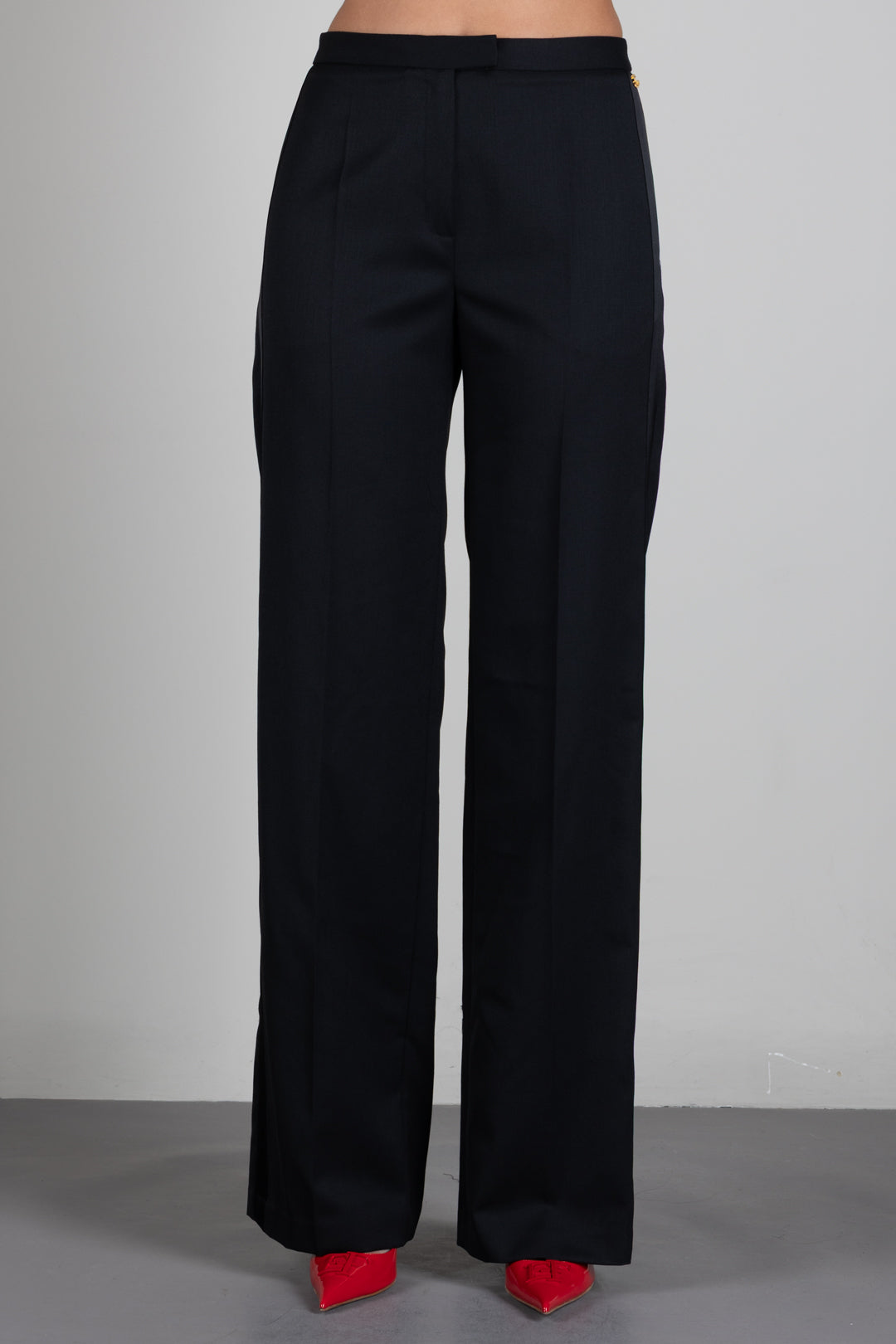 Elisabetta Franchi Pantalon Sartoriali i In Gabardina PA22868E2 NERO