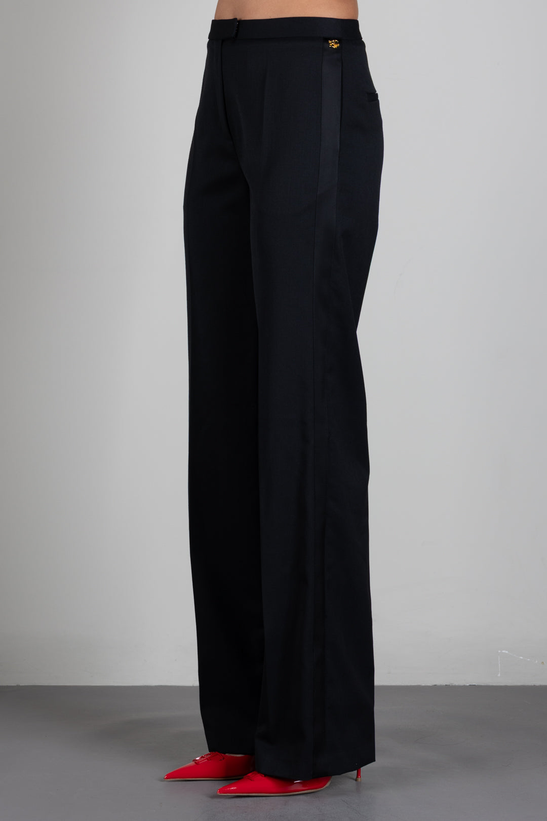 Elisabetta Franchi Pantalon Sartoriali i In Gabardina PA22868E2 NERO