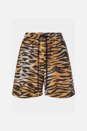 Pinko Pantaloncini Animalier In Cotone e Seta con Coulisse 106572 A37Q ZC8
