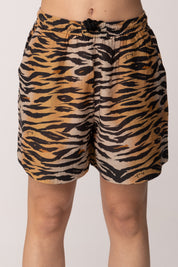 Pinko Pantaloncini Animalier In Cotone e Seta con Coulisse 106572 A37Q ZC8