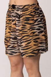 Pinko Pantaloncini Animalier In Cotone e Seta con Coulisse 106572 A37Q ZC8
