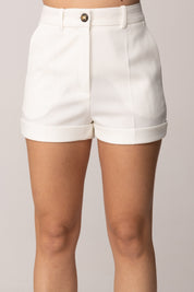 Elisabetta Franchi Pantaloncini In Crêpe Leggero SH00961E2 AVORIO