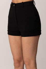 Elisabetta Franchi Pantaloncini In Crêpe Leggero SH00961E2 NERO