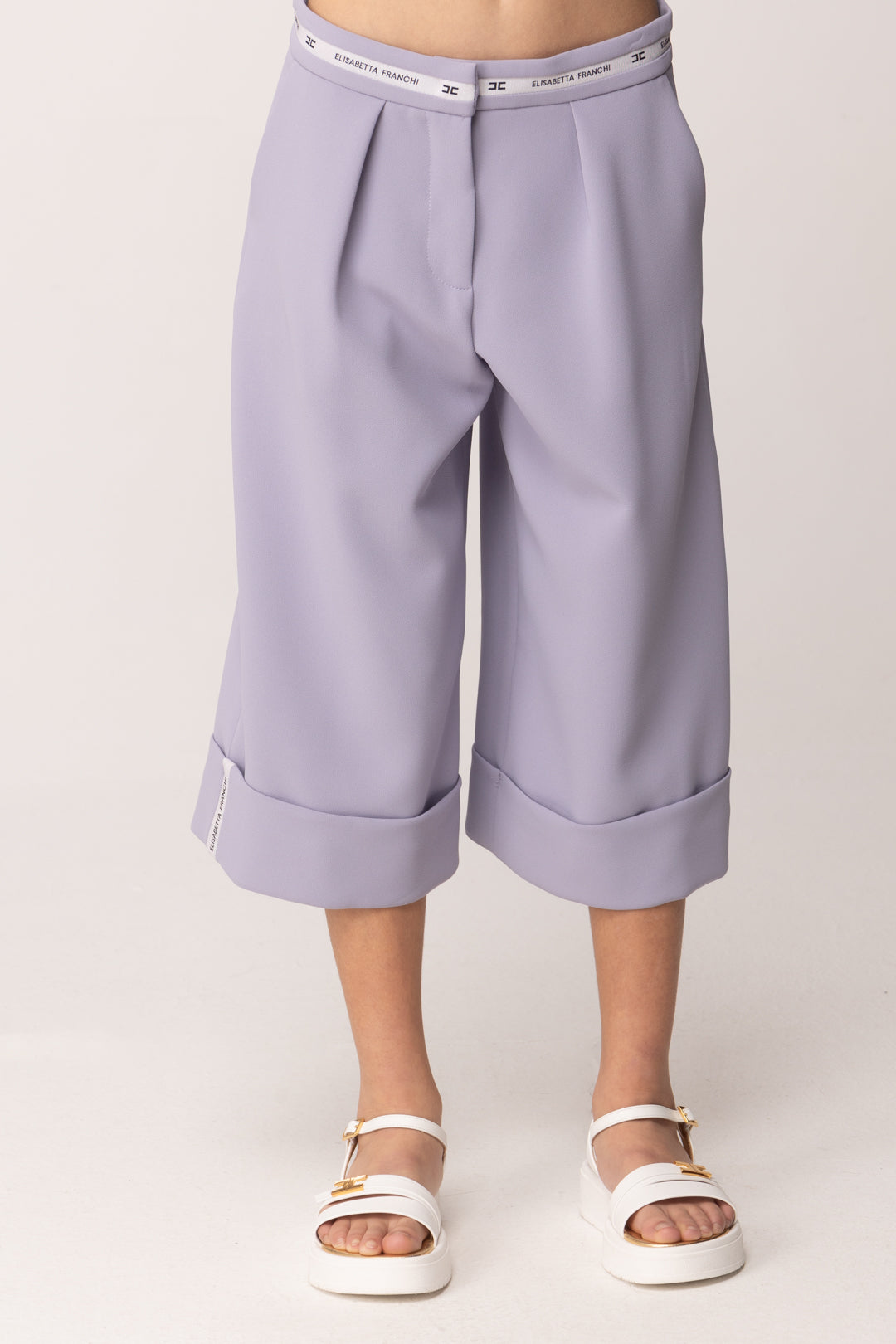 Elisabetta Franchi Bambina Pantalone Al Ginocchio con Nastro Logato EFPA3150GA022.8125