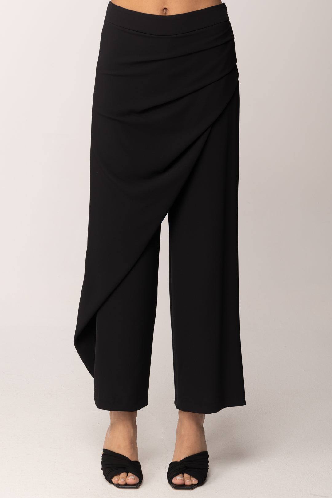 Hanita Pantalone Ampio con Drappeggio Laterale H.P6126.4558 NERO
