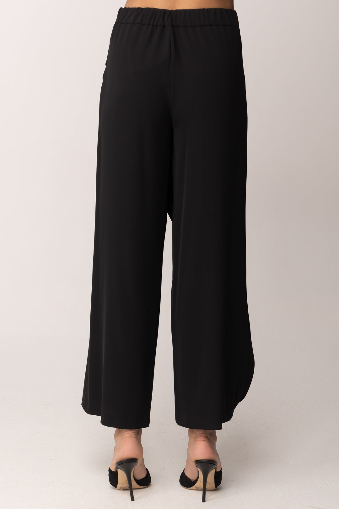 Hanita Pantalone Ampio con Drappeggio Laterale H.P6126.4558 NERO