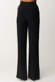 Elisabetta Franchi Pantalone Dritto In Crêpe Enver Satin PA04046E2 NERO
