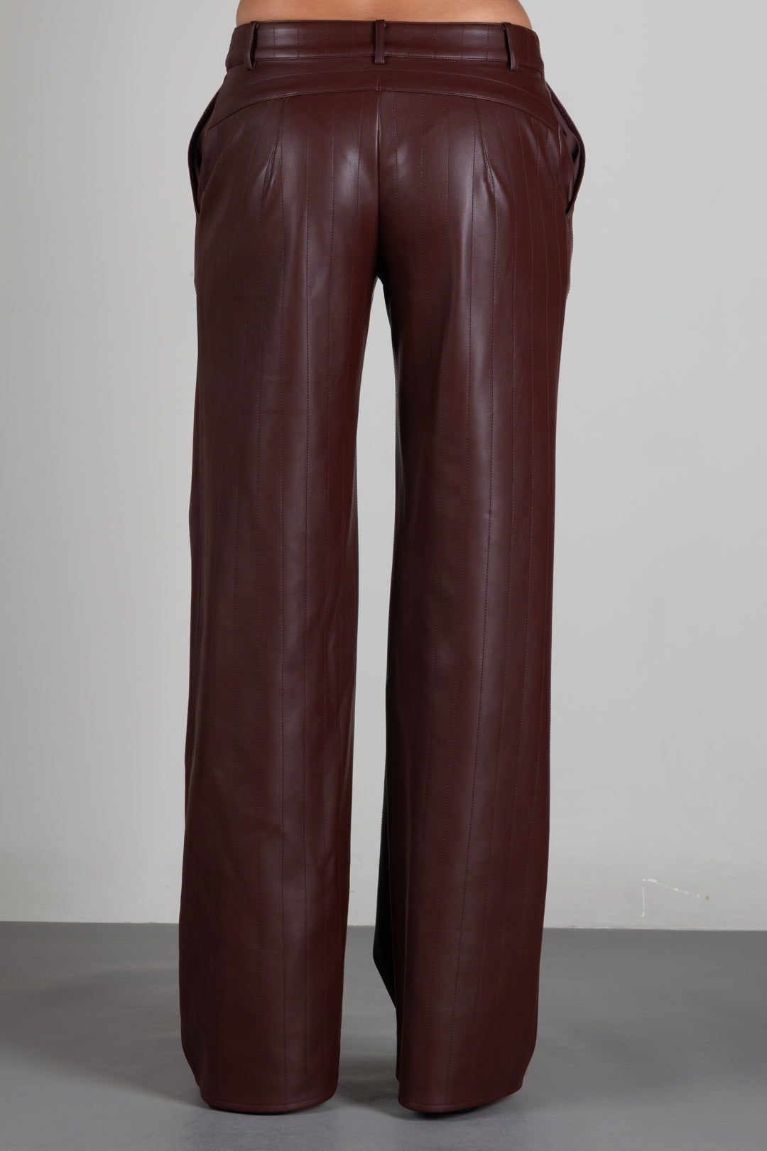 Patrizia Pepe Pantalone Dritto In Tessuto Spalmato 8P0181 E0004 WOOD BROWN