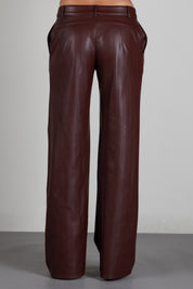 Patrizia Pepe Pantalone Dritto In Tessuto Spalmato 8P0181 E0004 WOOD BROWN