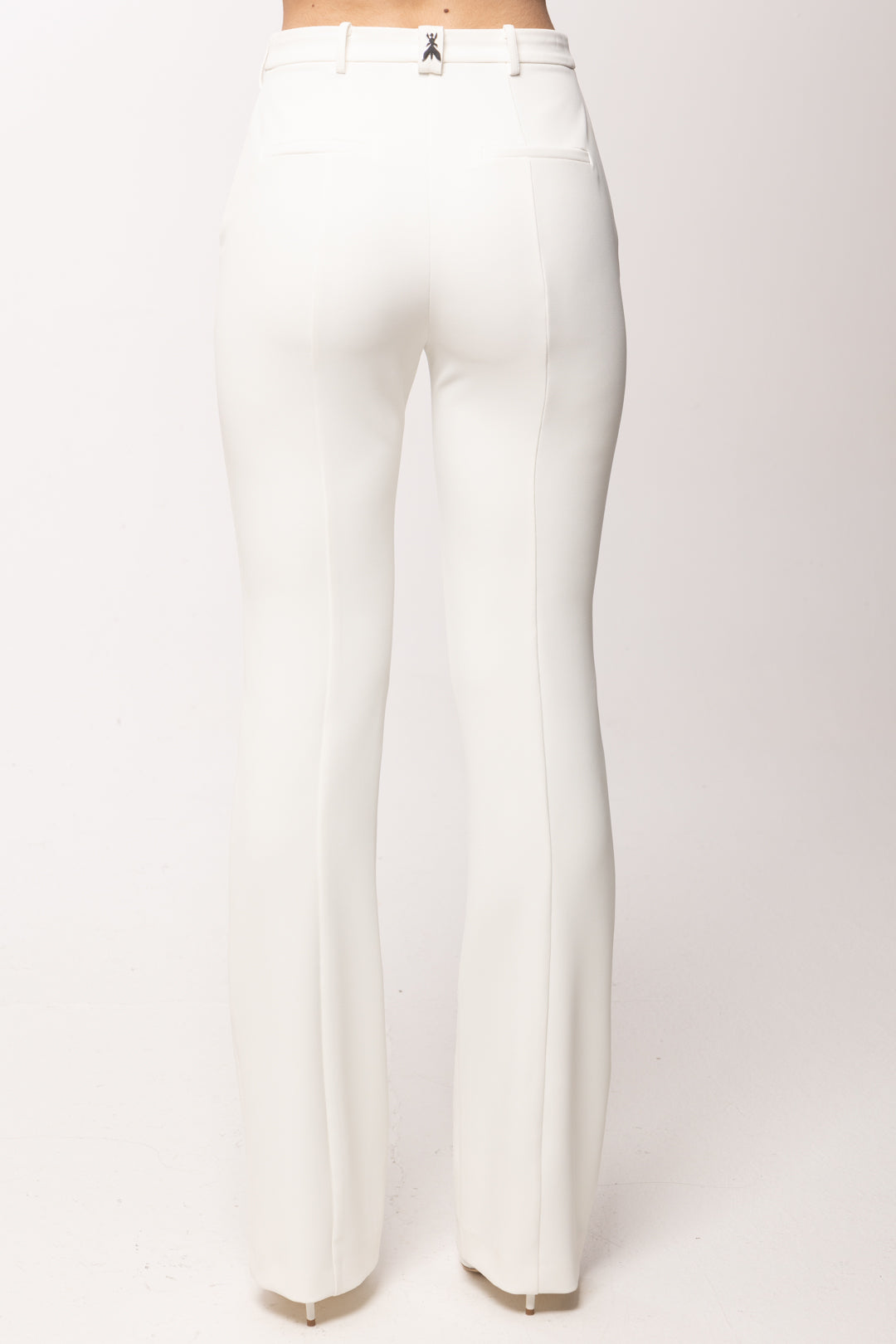 Patrizia Pepe Pantalone Dritto Strutturato In Crepe Stretch 2P1745 A737 BIANCO