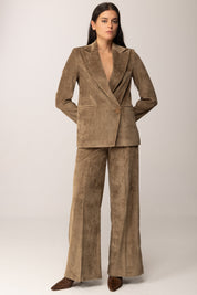 Manila Grace Pantalone In Velluto a Costine MILITARE