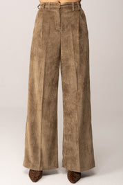 Manila Grace Pantalone In Velluto a Costine MILITARE