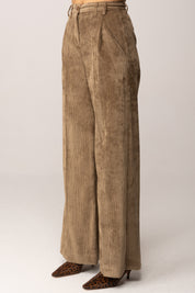 Manila Grace Pantalone In Velluto a Costine MILITARE