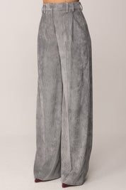 Manila Grace Pantalone In Velluto a Costine NEBBIA