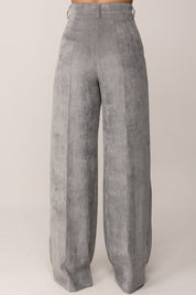 Manila Grace Pantalone In Velluto a Costine NEBBIA