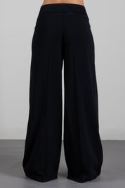 Patrizia Pepe Pantalone Palazzo con Inserti In Raso 8P0244 C7004 NERO