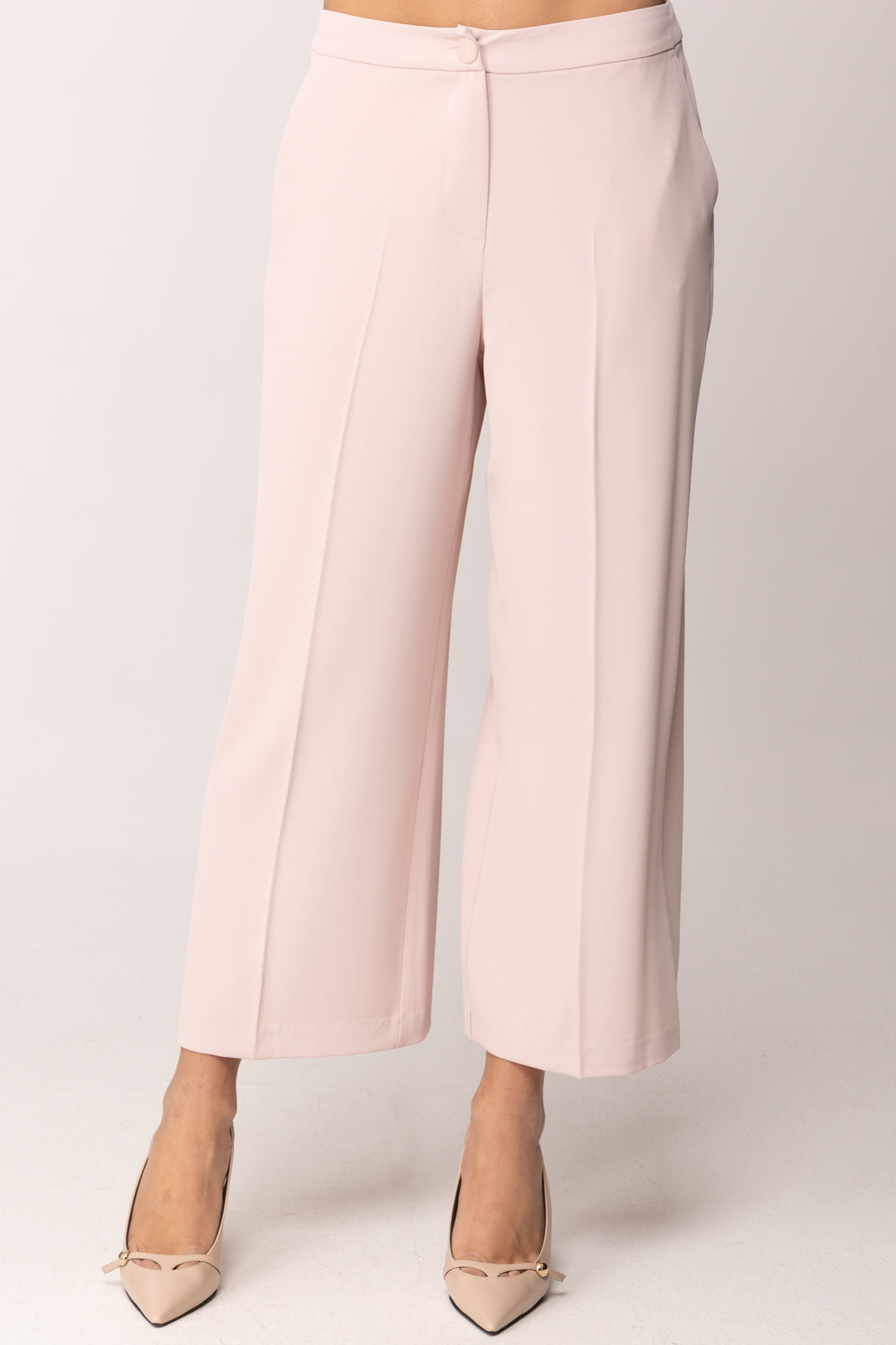 Hanita Pantalone Palazzo con Piega Centrale H.P1608.4558 ROSA QUARZO