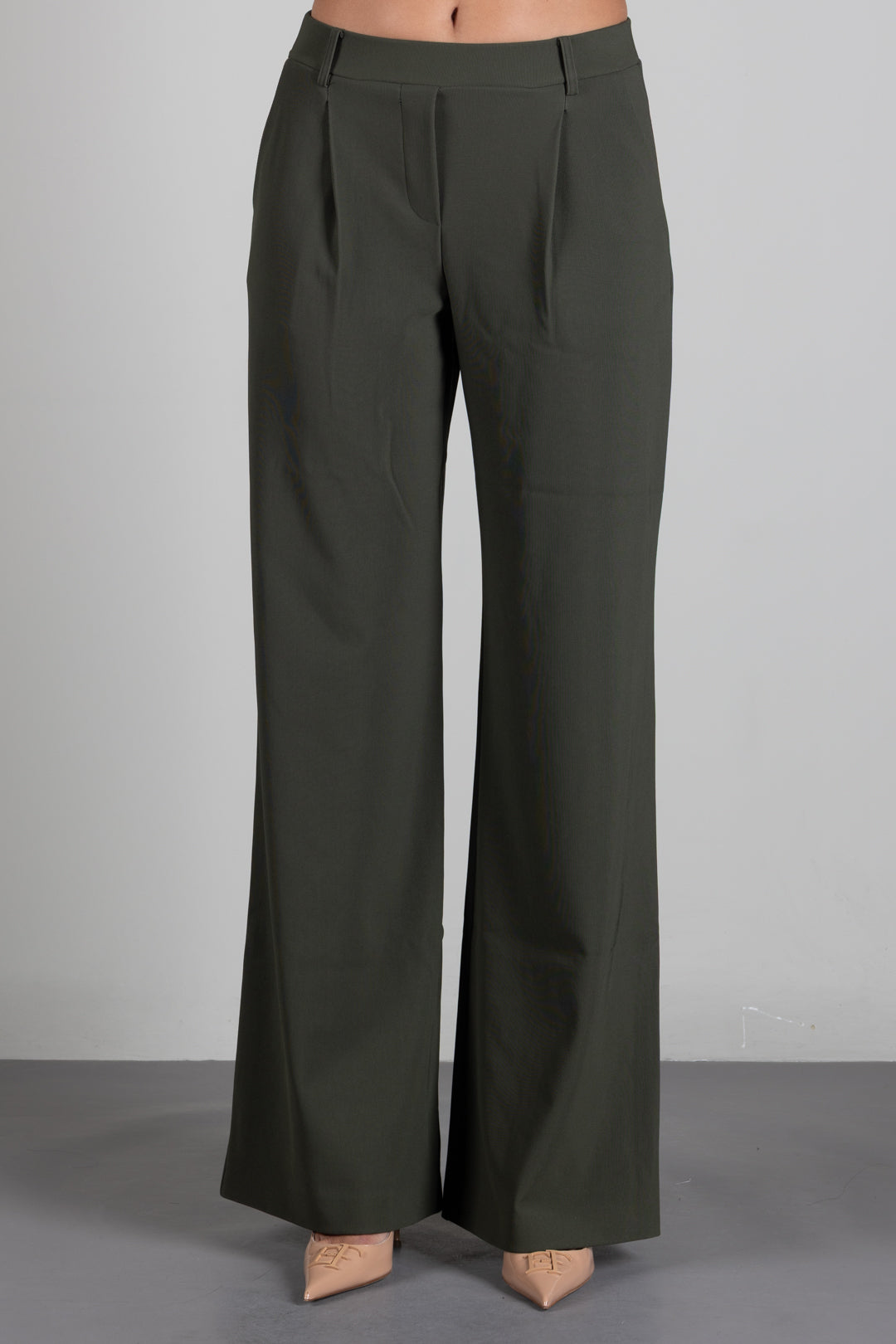 Patrizia Pepe Pantalone Palazzo con Pinces 8P0462 C8001 MYSTERIOUS GREEN