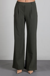 Patrizia Pepe Pantalone Palazzo con Pinces 8P0462 C8001 MYSTERIOUS GREEN