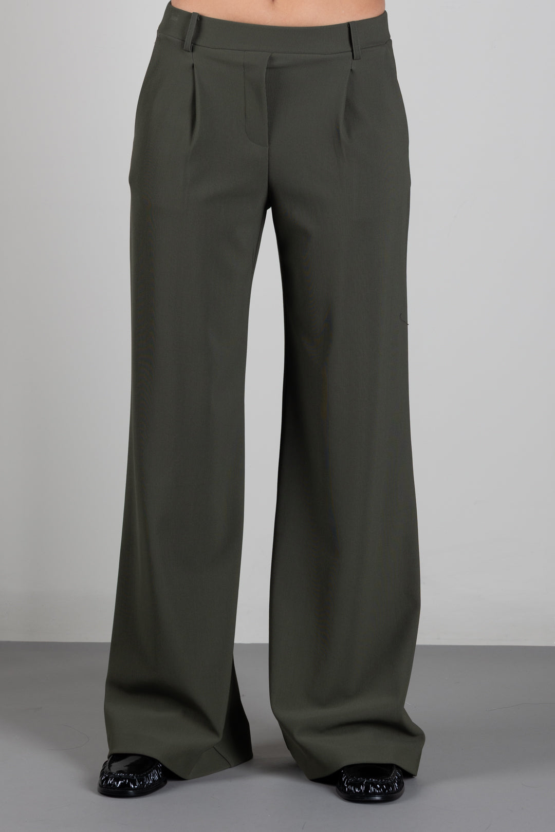 Patrizia Pepe Pantalone Palazzo con Pinces 8P0462 C8001 MYSTERIOUS GREEN