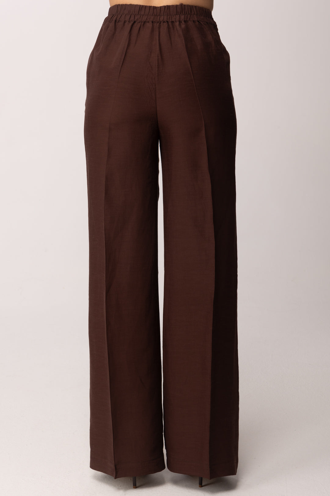 Hanita Pantalone Palazzo Fluido a Vita Alta H.P1639.4572 EBANO