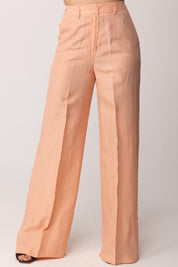 Hanita Pantalone Palazzo Fluido a Vita Alta H.P1639.4572 ROSA TRAMONTO