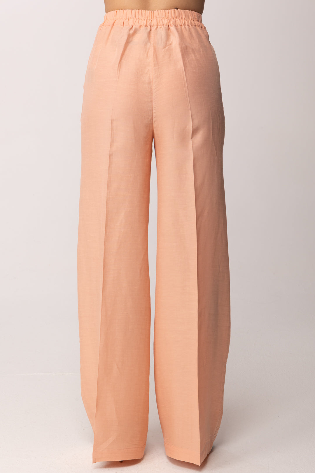 Hanita Pantalone Palazzo Fluido a Vita Alta H.P1639.4572 ROSA TRAMONTO