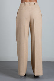 Patrizia Pepe Pantalone Palazzo In Microbouclé con Pinces 8P0329 C8000 BEIGE DOU DOU