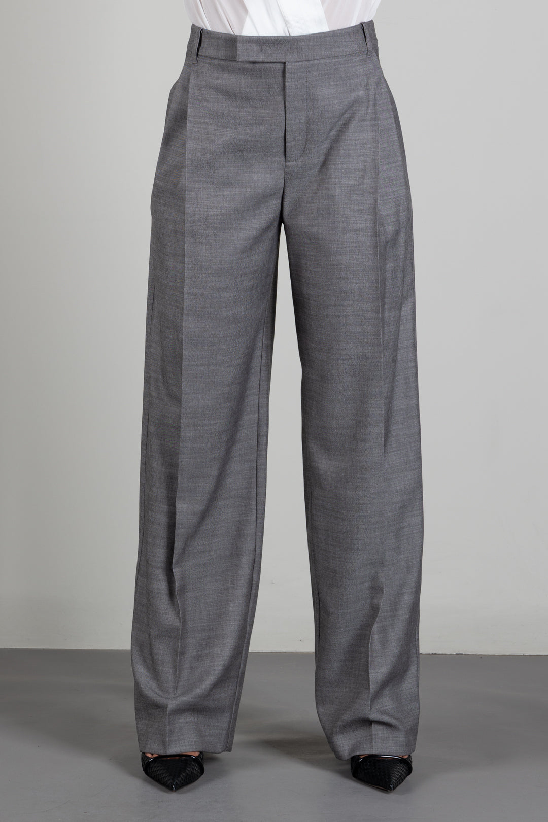 Patrizia Pepe Pantalone Relaxed Fit In Misto Lyocell e Viscosa 8P0535 C0250 GRAY FLANNEL