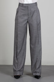 Patrizia Pepe Pantalone Relaxed Fit In Misto Lyocell e Viscosa 8P0535 C0250 GRAY FLANNEL