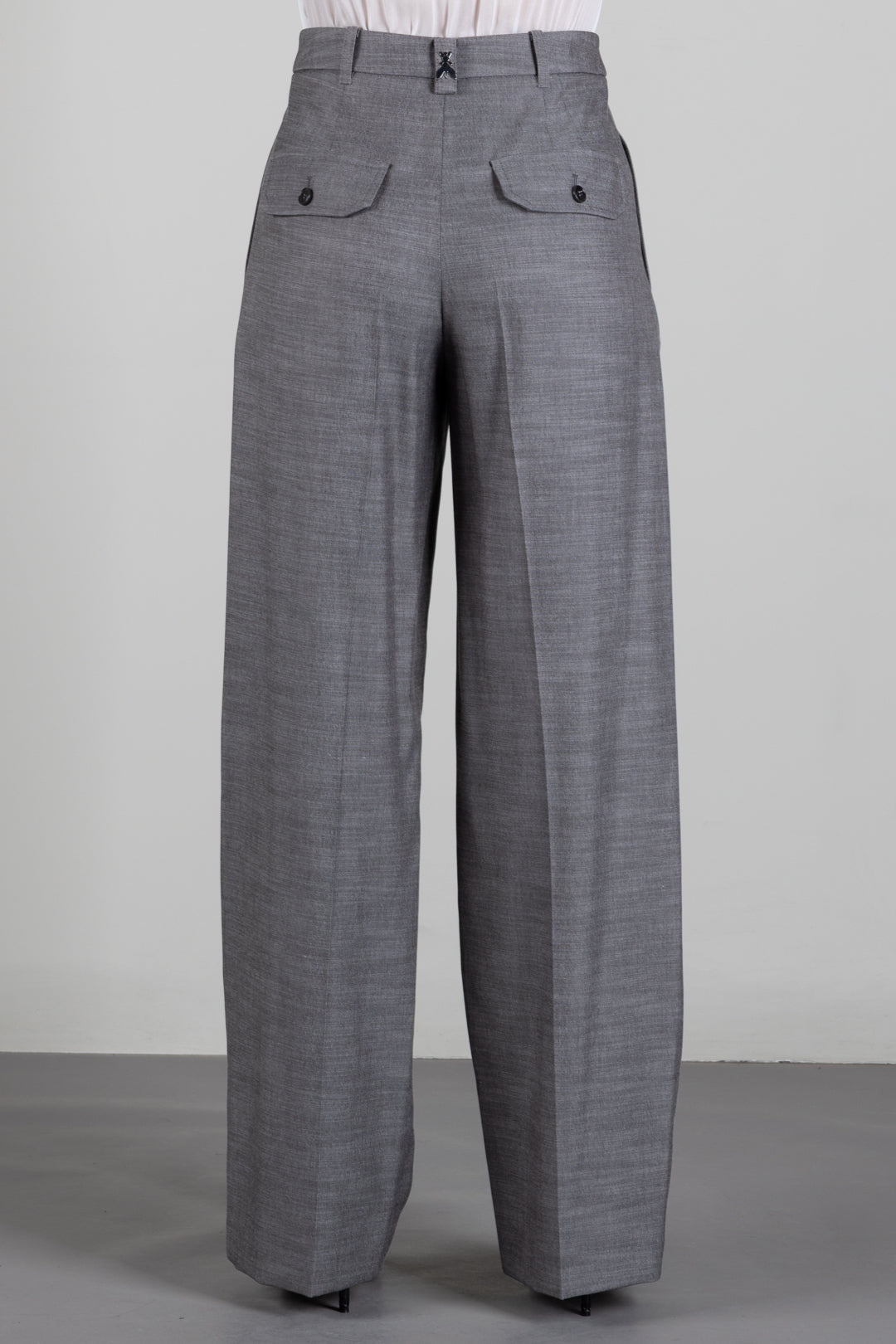 Patrizia Pepe Pantalone Relaxed Fit In Misto Lyocell e Viscosa 8P0535 C0250 GRAY FLANNEL