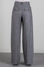 Patrizia Pepe Pantalone Relaxed Fit In Misto Lyocell e Viscosa 8P0535 C0250 GRAY FLANNEL