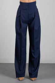 Patrizia Pepe Pantalone Sartoriale a Vita Alta con Righe Sottili 8P0474 C0238 HERRINGBONE GRAY