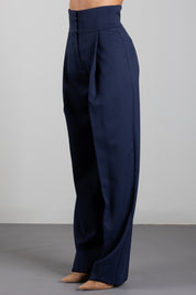 Patrizia Pepe Pantalone Sartoriale a Vita Alta con Righe Sottili 8P0474 C0238 HERRINGBONE GRAY