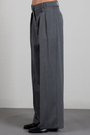 Patrizia Pepe Pantalone Sartoriale a Vita Alta con Righe Sottili 8P0474 C0238 HERRINGBONE GRAY