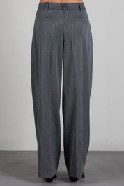 Patrizia Pepe Pantalone Sartoriale a Vita Alta con Righe Sottili 8P0474 C0238 HERRINGBONE GRAY
